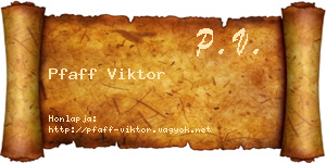 Pfaff Viktor névjegykártya